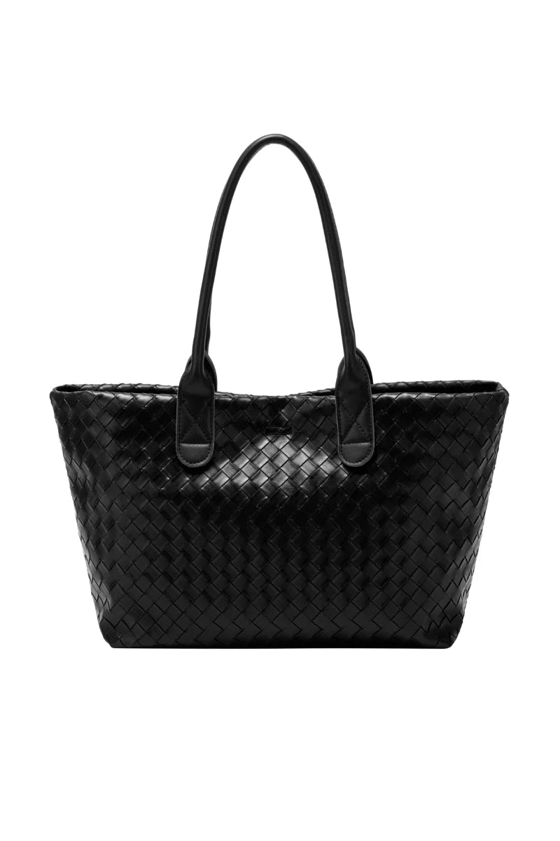 Every Other Woven Tote Bag Black