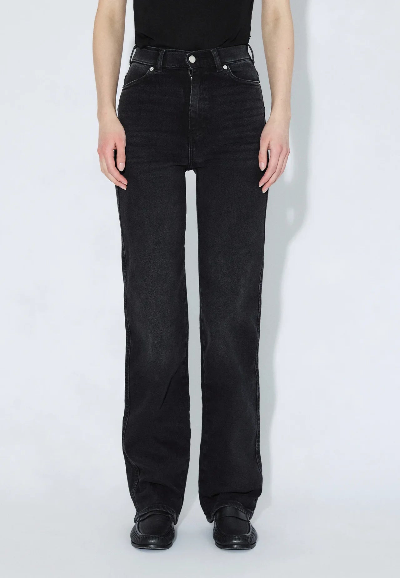 Dr. Denim Moxy High Straight - Black Mist