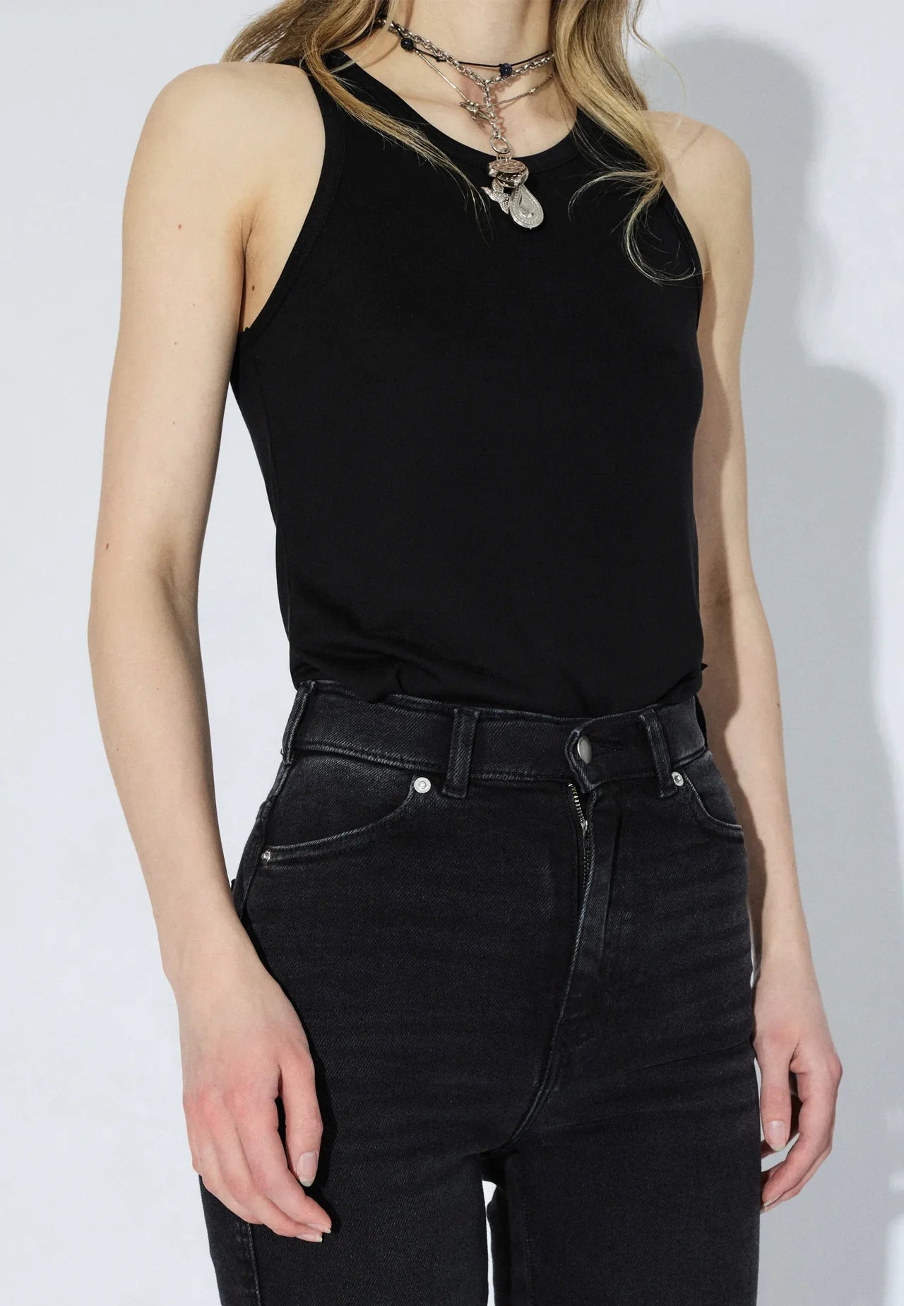 Dr. Denim Moxy High Straight - Black Mist