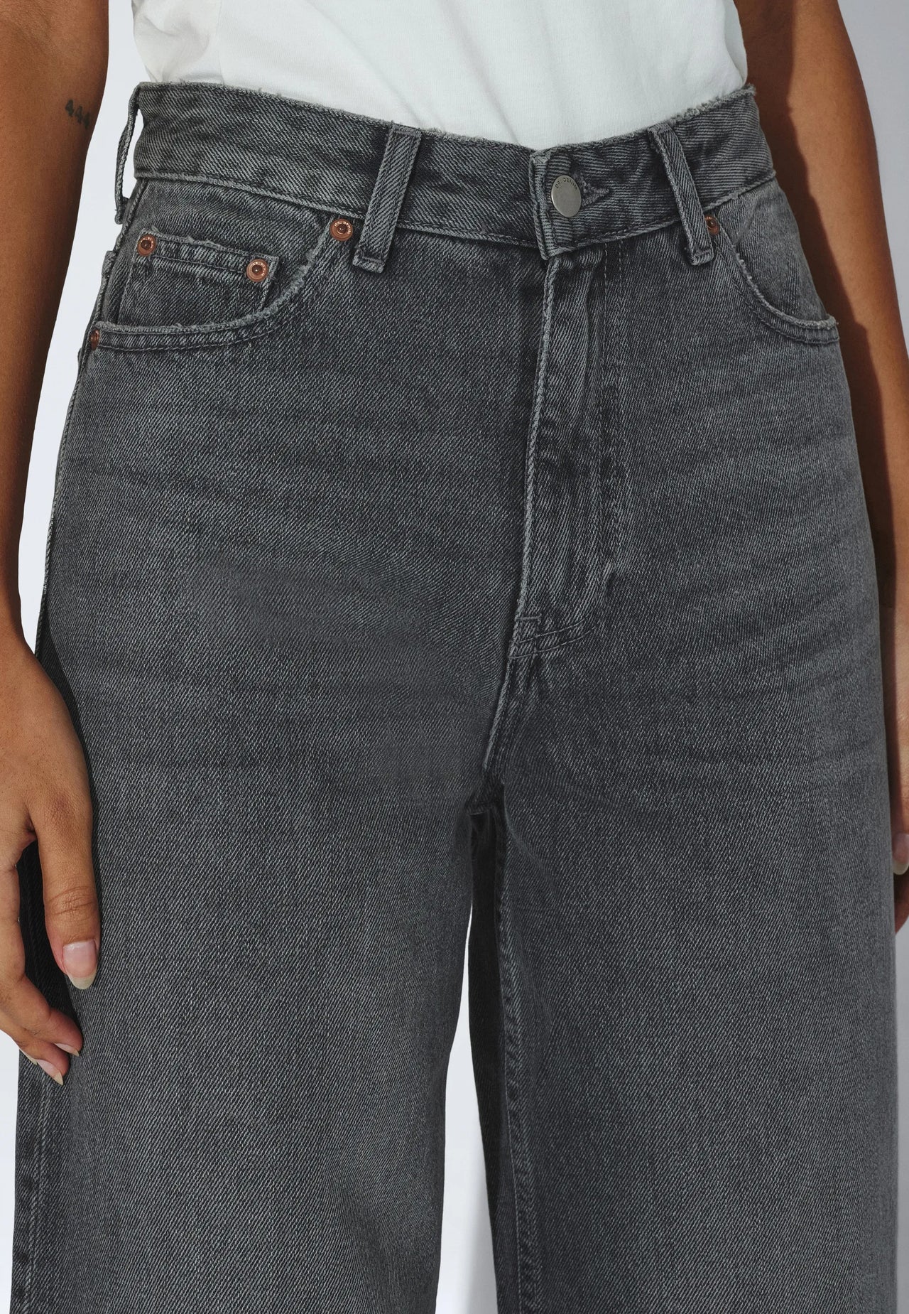 Dr. Denim Donna High Relaxed - Mid Grey Used