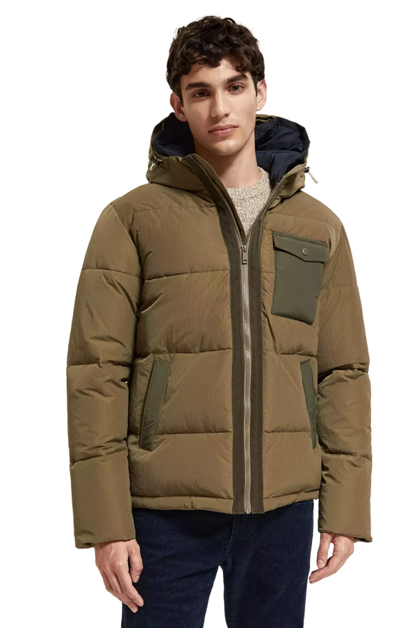 Scotch & Soda Hooded Puffa Jacket / Khaki – Clues & Cloud8 Clothing Store