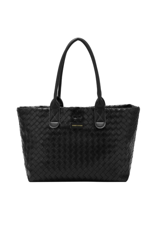 Every Other Woven Tote Bag Black