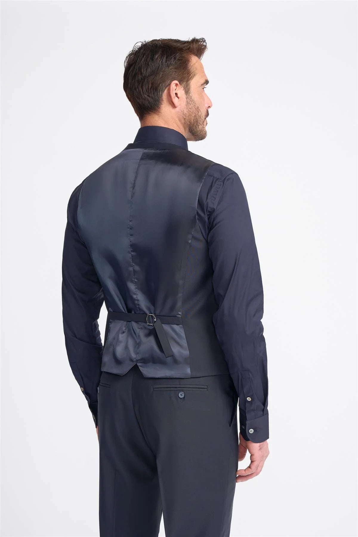 Cavani Bond Wool Rich Midnight Navy Waistcoat