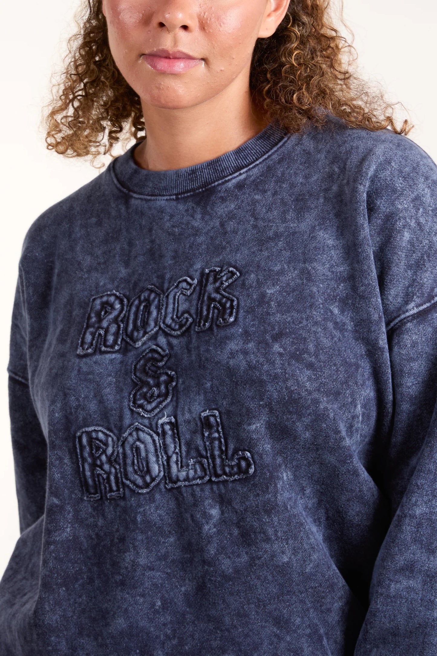 Nova Of London 'rock & Roll' Logo Oversized Sweatshirt