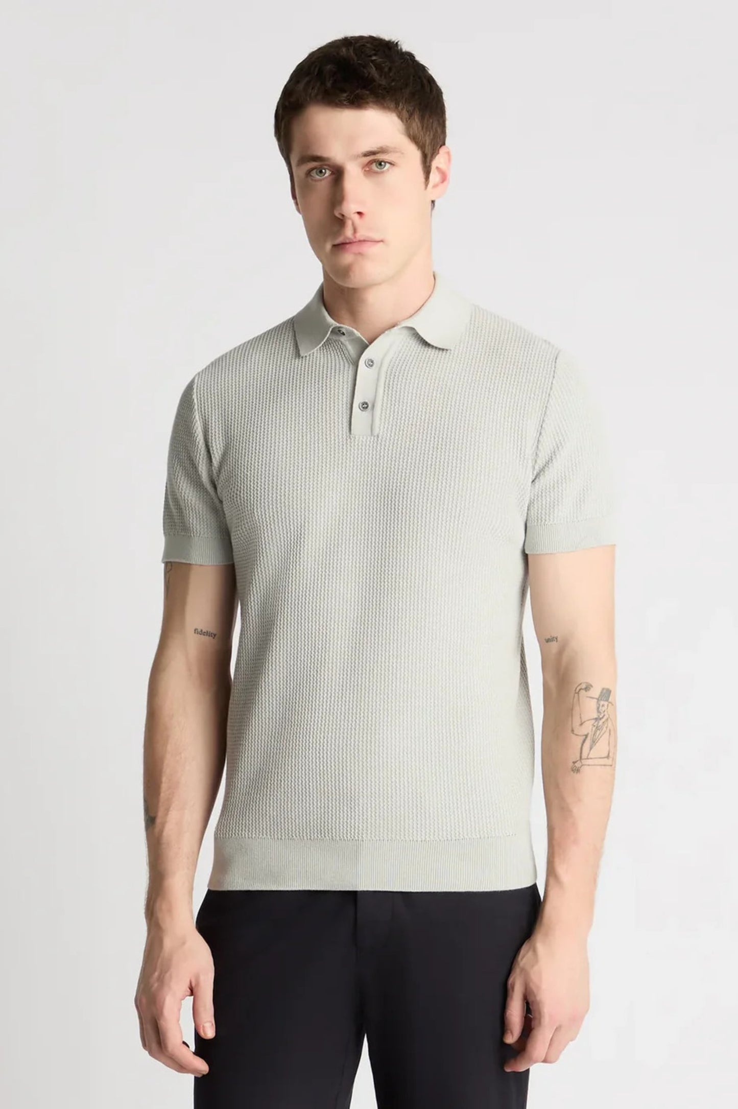 Remus Uomo Knitted Cotton Polo Shirt