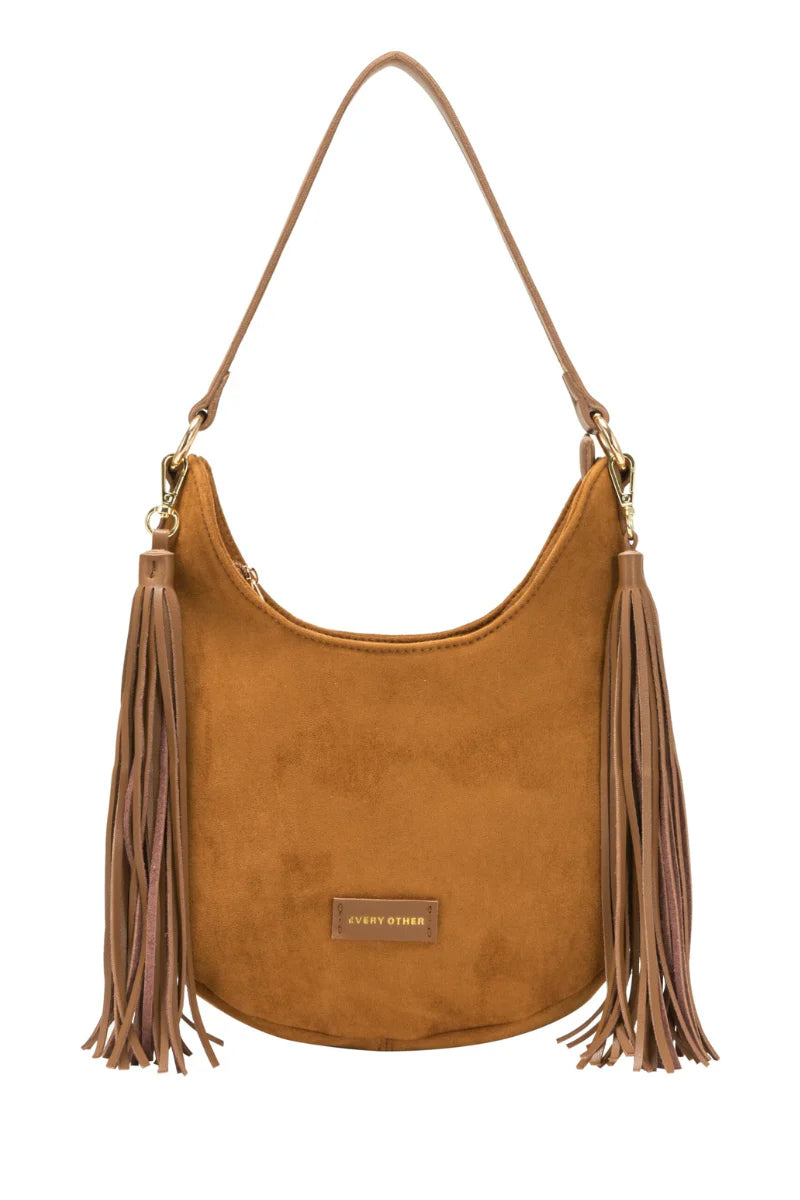 Every Other Medium Scoop Top Tassel Bag