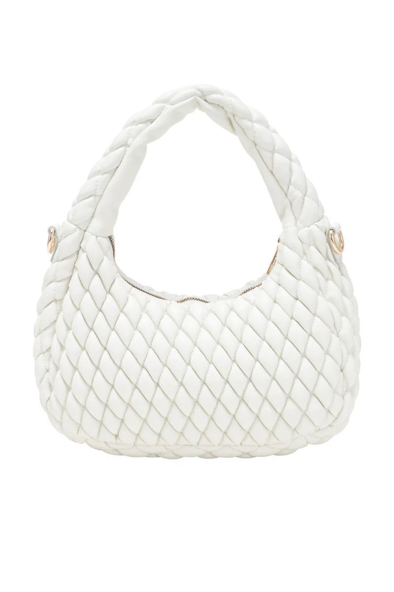 Every Other Quilted Crossbody Bag White