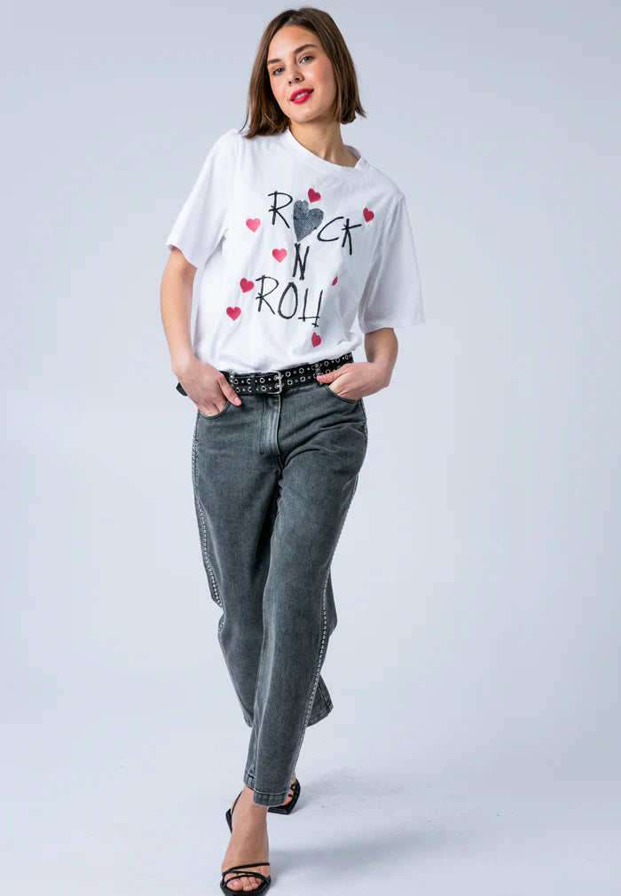 Religion Bella T-shirt Rock N Roll White