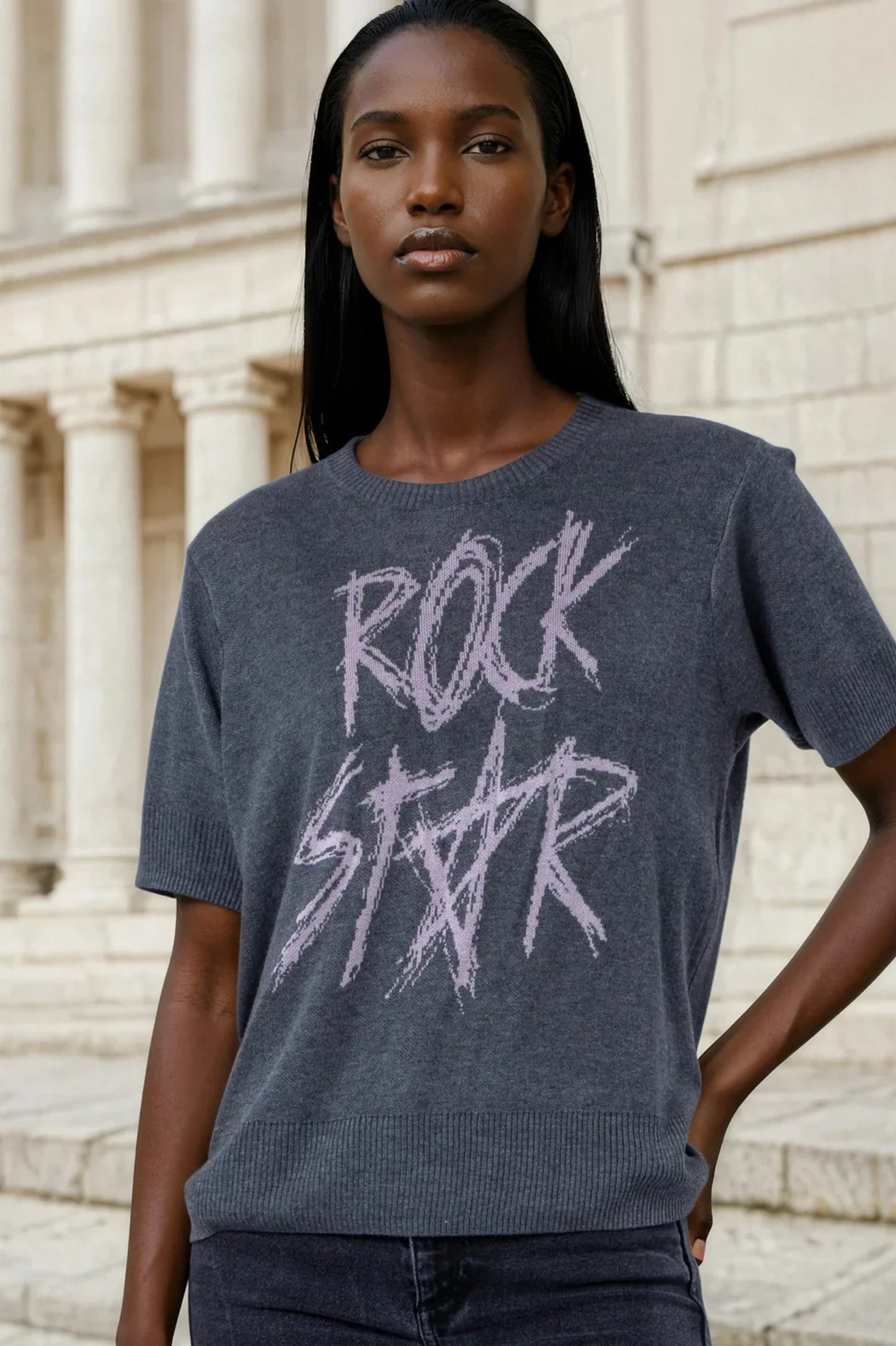 Religion Rosie Rock Star Jumper Grey Marl
