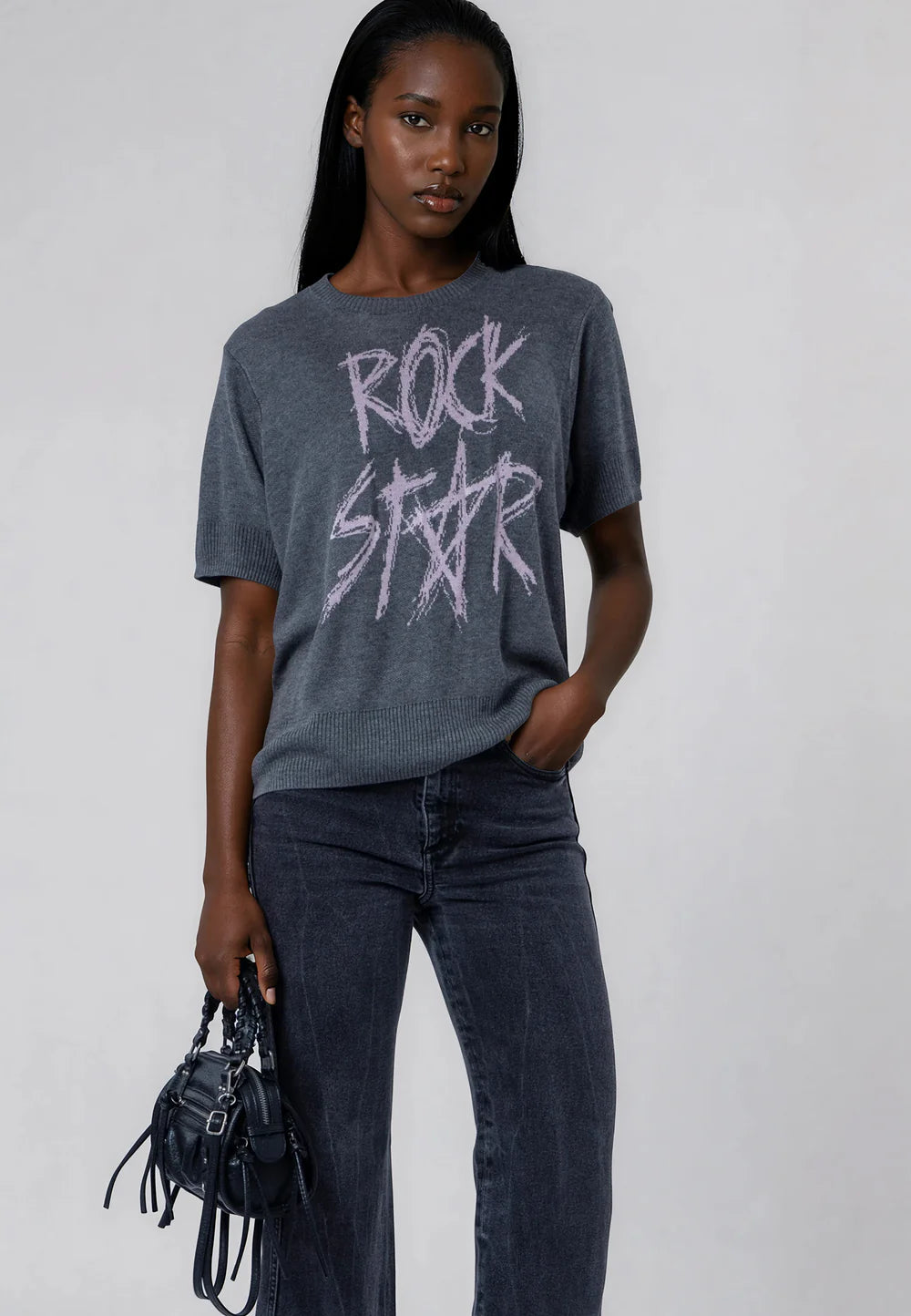 Religion Rosie Rock Star Jumper Grey Marl
