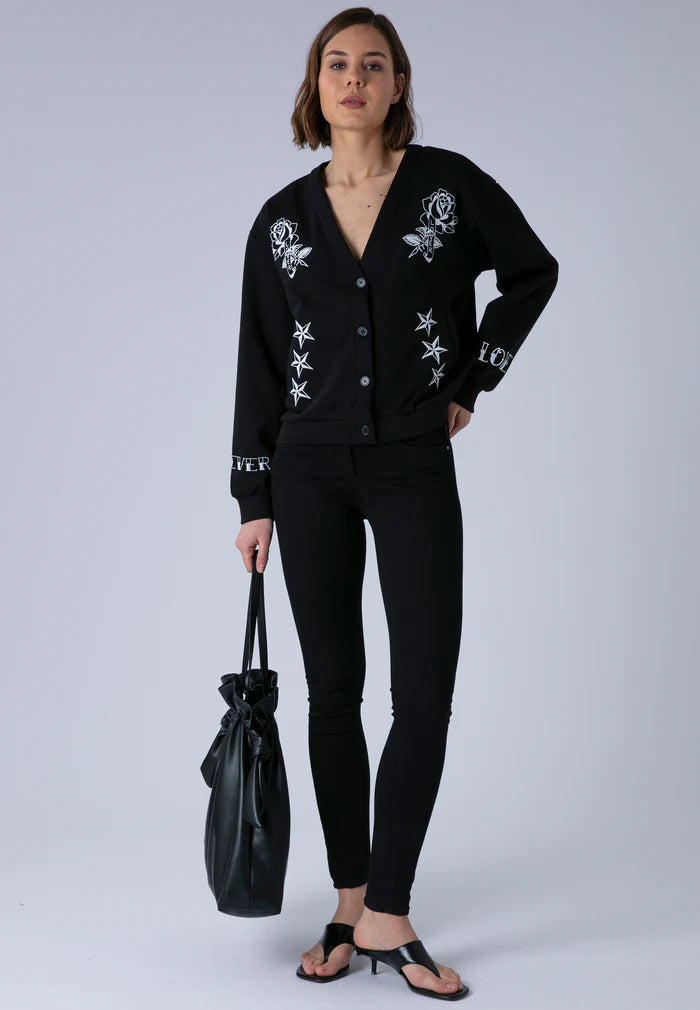 Religion Love Cardigan Black & White