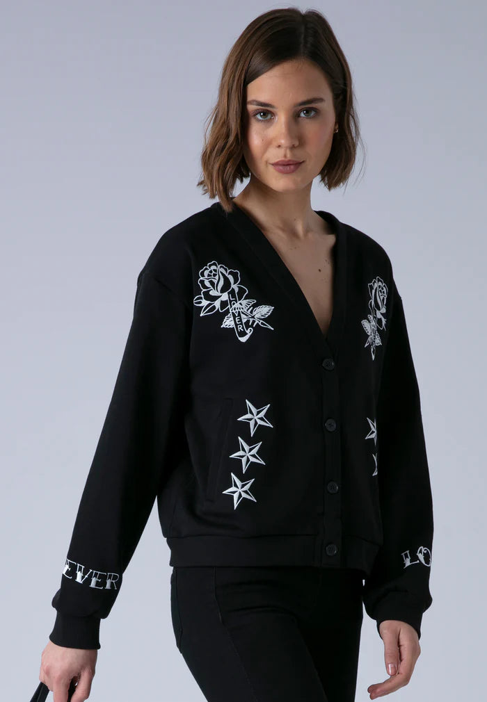 Religion Love Cardigan Black & White