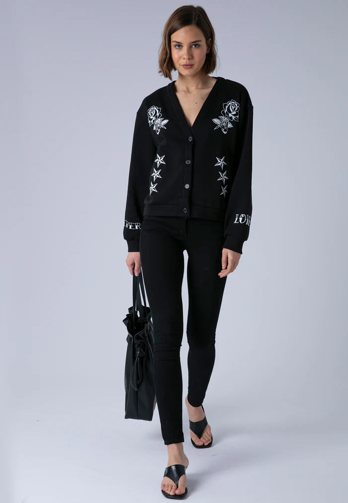 Religion Love Cardigan Black & White