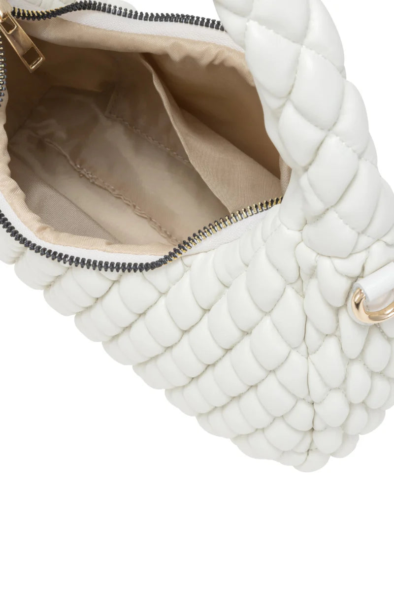 Every Other Quilted Crossbody Bag White