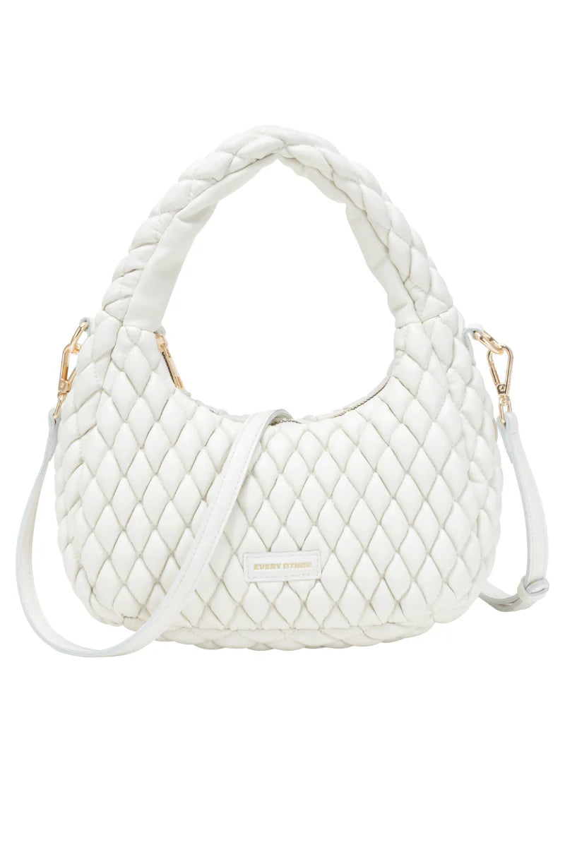 Every Other Quilted Crossbody Bag White