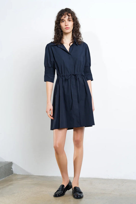 French Connection Cambria Cotton Cinched Waist Shirt Dress