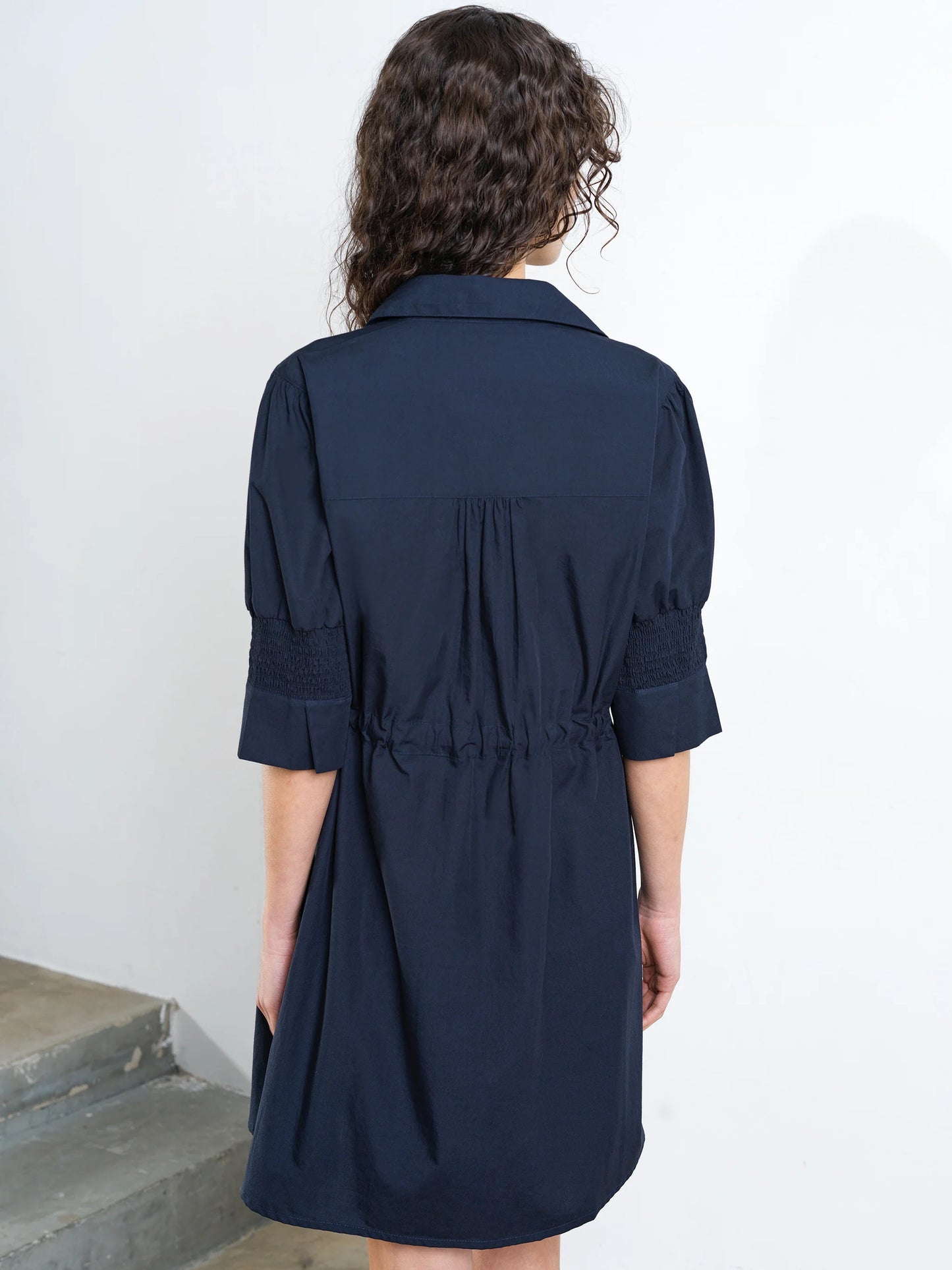 French Connection Cambria Cotton Cinched Waist Shirt Dress