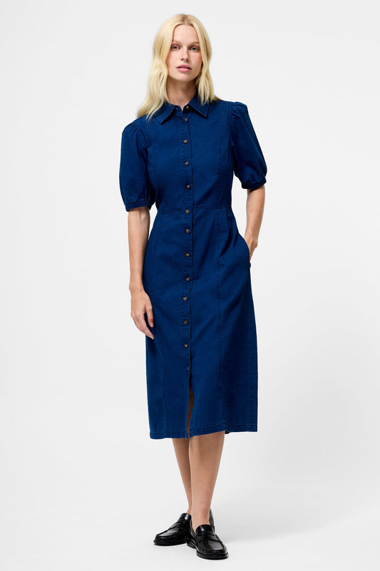 French Connection Chambray Denim Button Through Shirt Dress