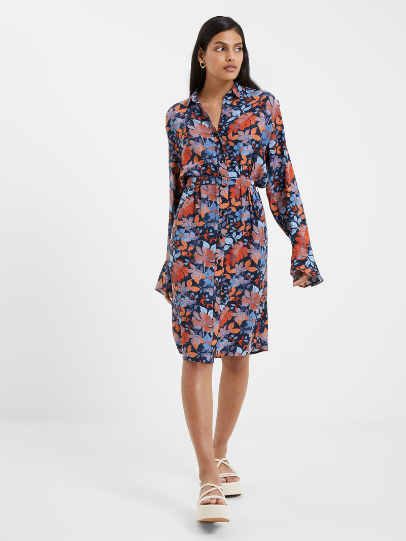 French Connection Adalina Eco Delphine Drape Shirt Dress