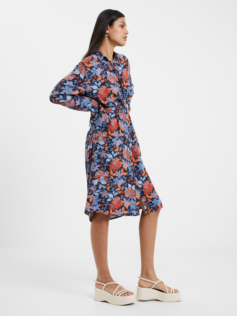 French Connection Adalina Eco Delphine Drape Shirt Dress