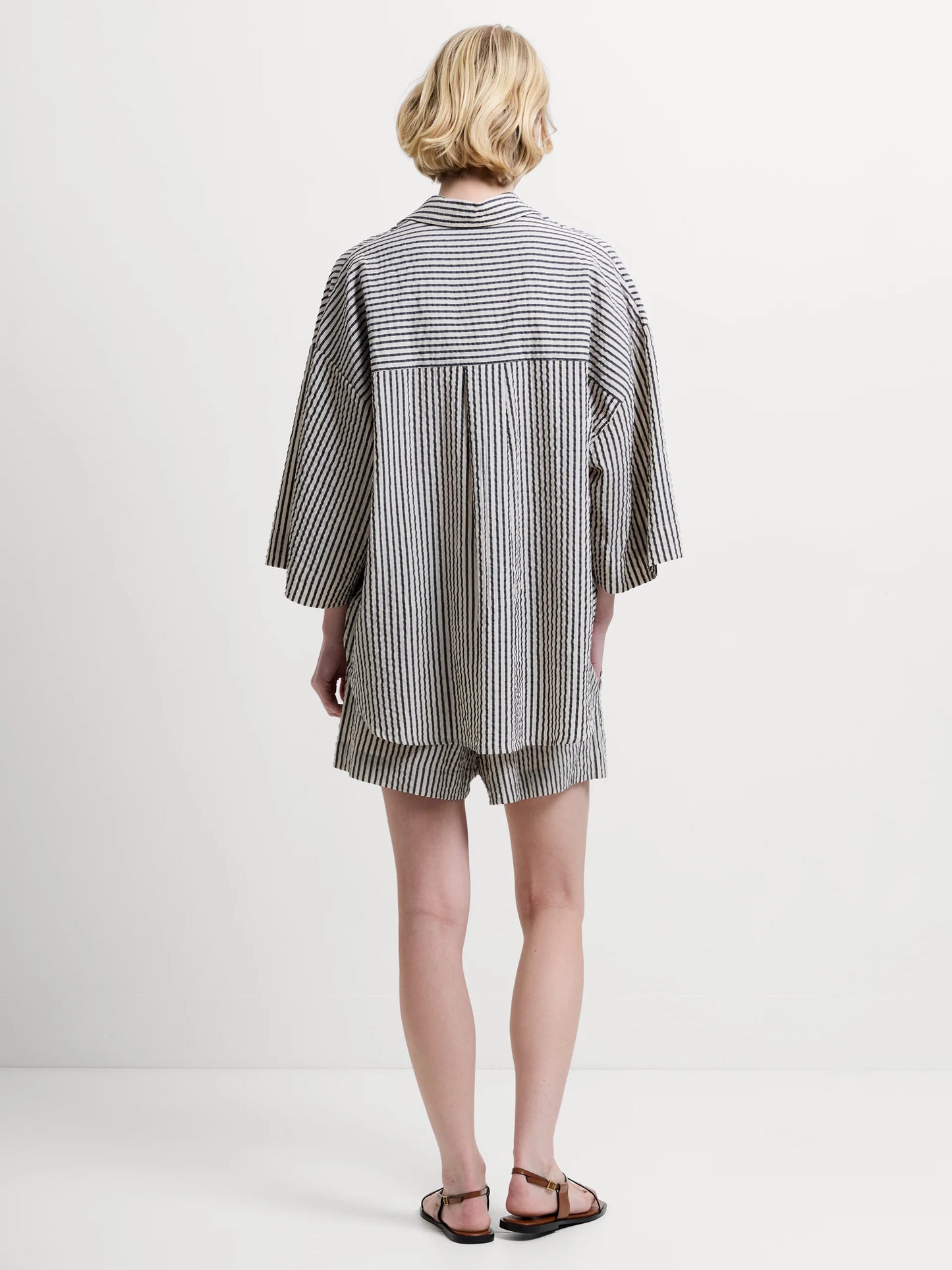 French Connection Lia Seersucker Striped Shirt