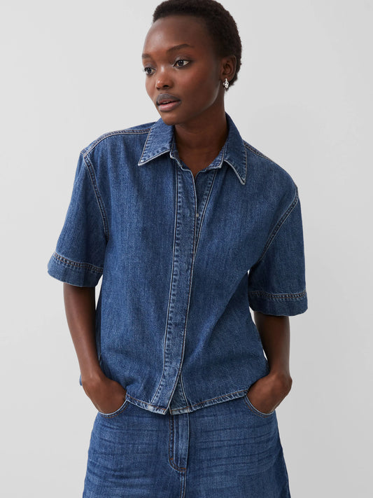 French Connection Finley Denim Short Sleeve Shirt