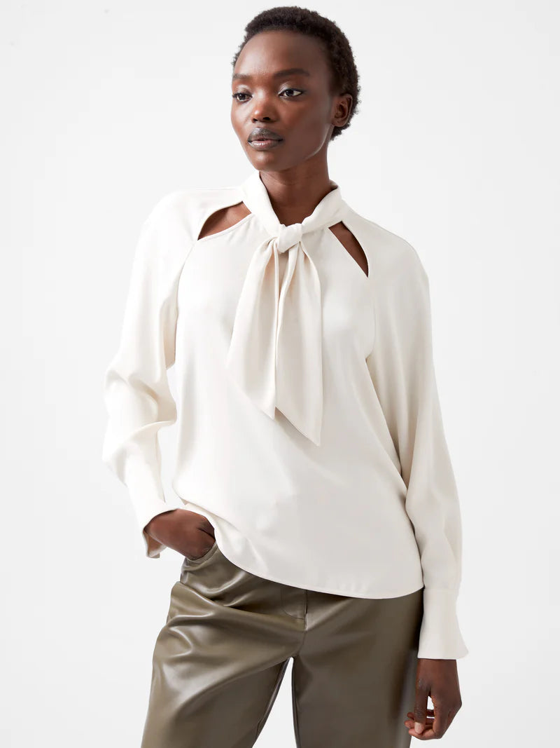 French Connection Carmen Recycled Crepe Tie Blouse