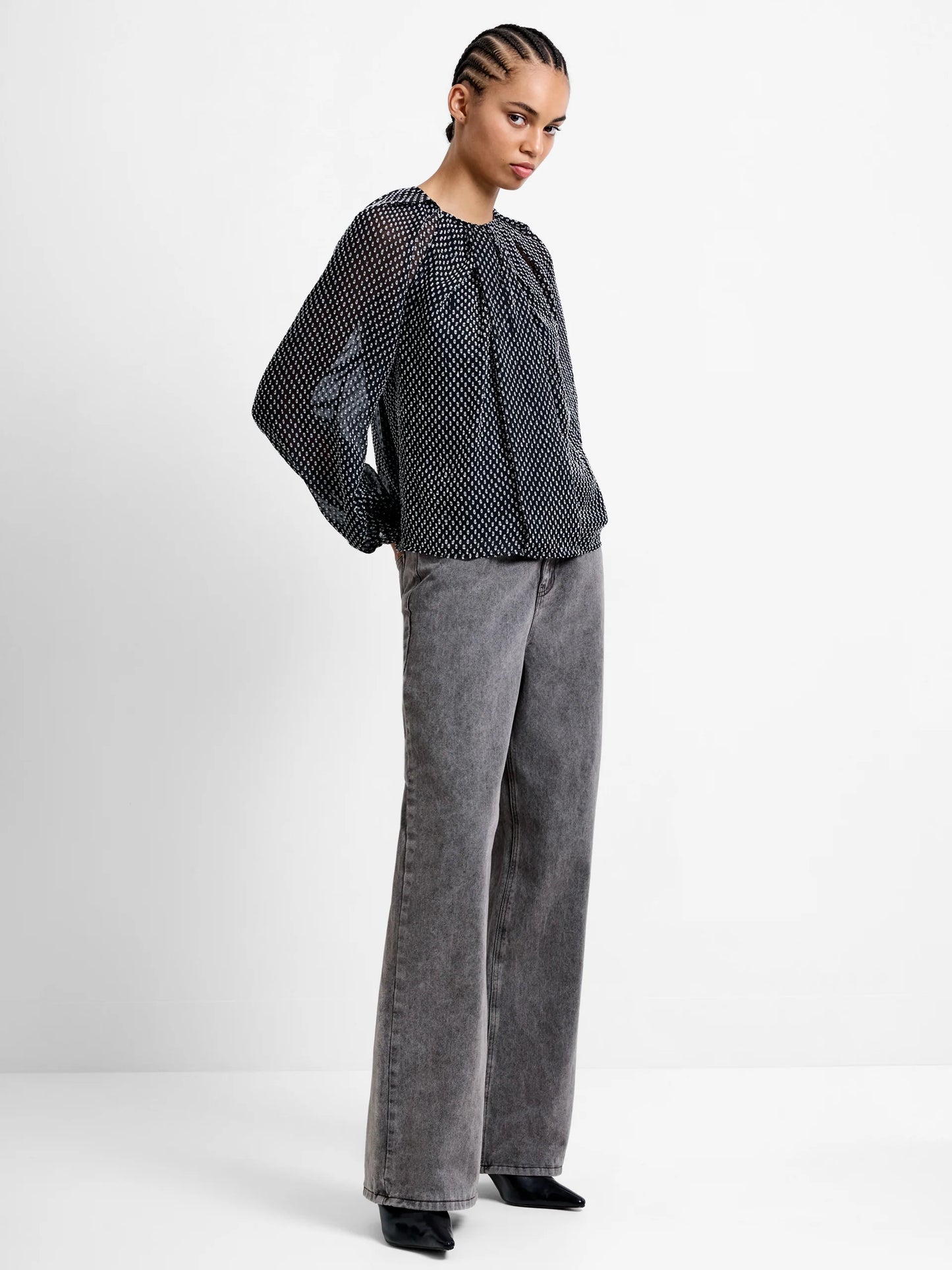 French Connection Stacey Dobby Twist Top