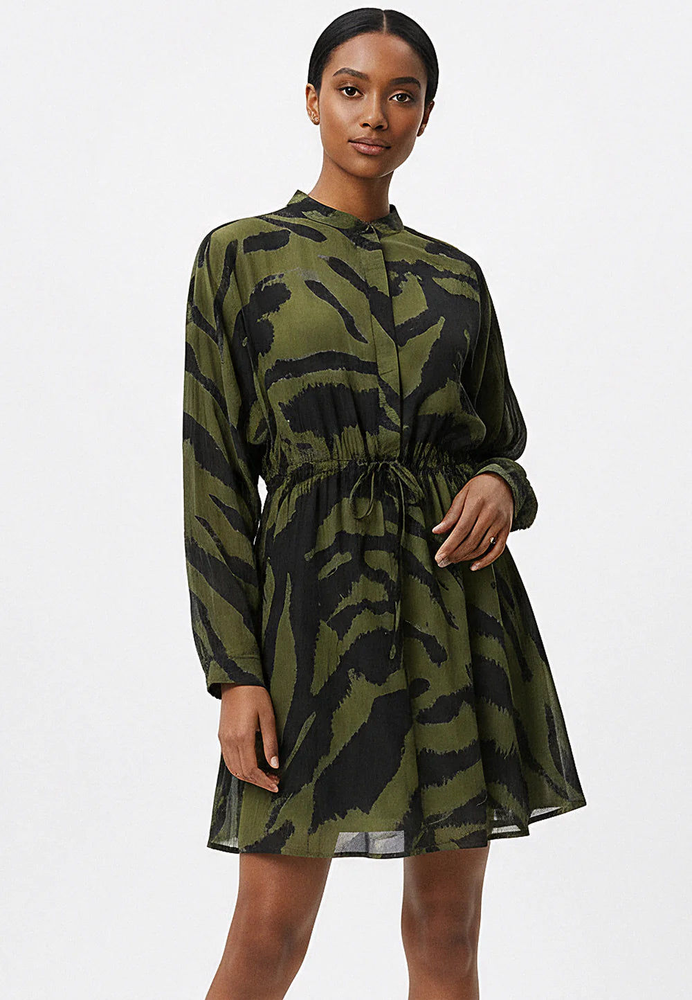 Religion Serene Green Zebra Printed Dress