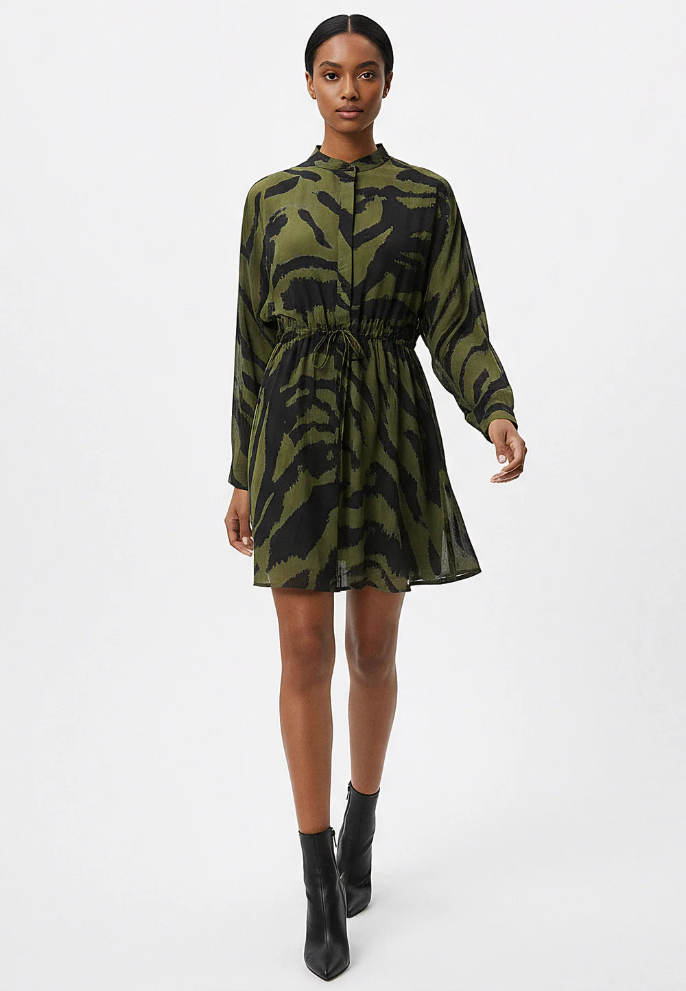 Religion Serene Green Zebra Printed Dress