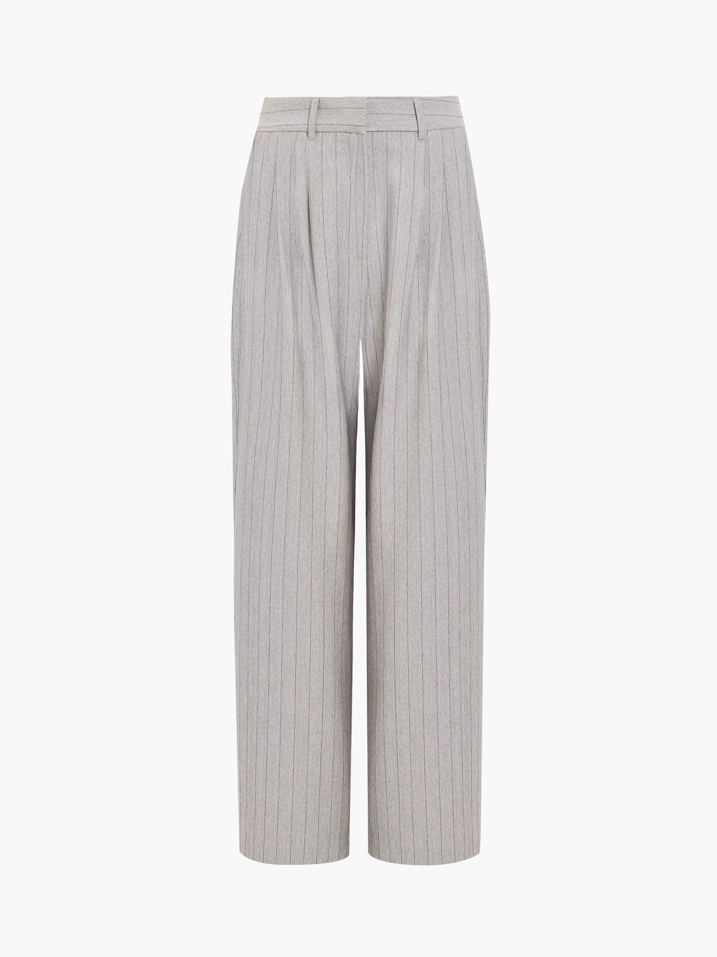 French Connection Enya Tailored Grey Pinstripe Wide Leg Trousers