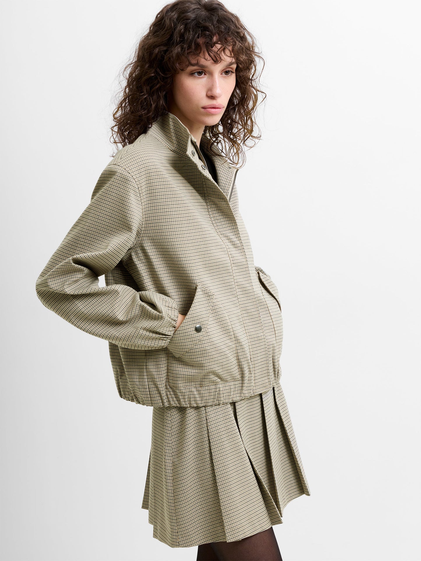 French Connection Shayla Prince of Wales Check Jacket