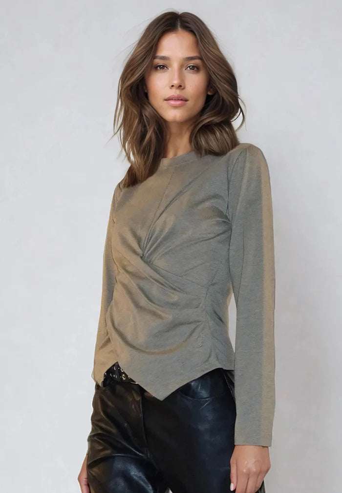 Religion Time Top Ls Grey Marl & Pine