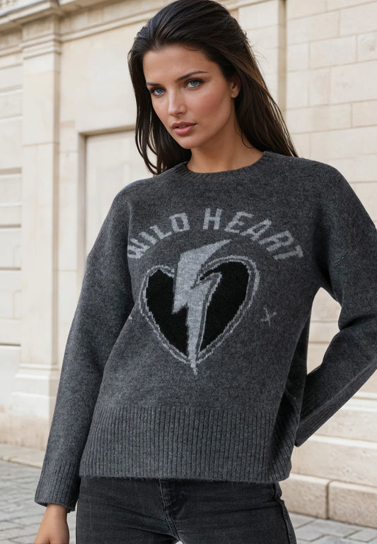 Religion Wild Heart Jumper Charcoal