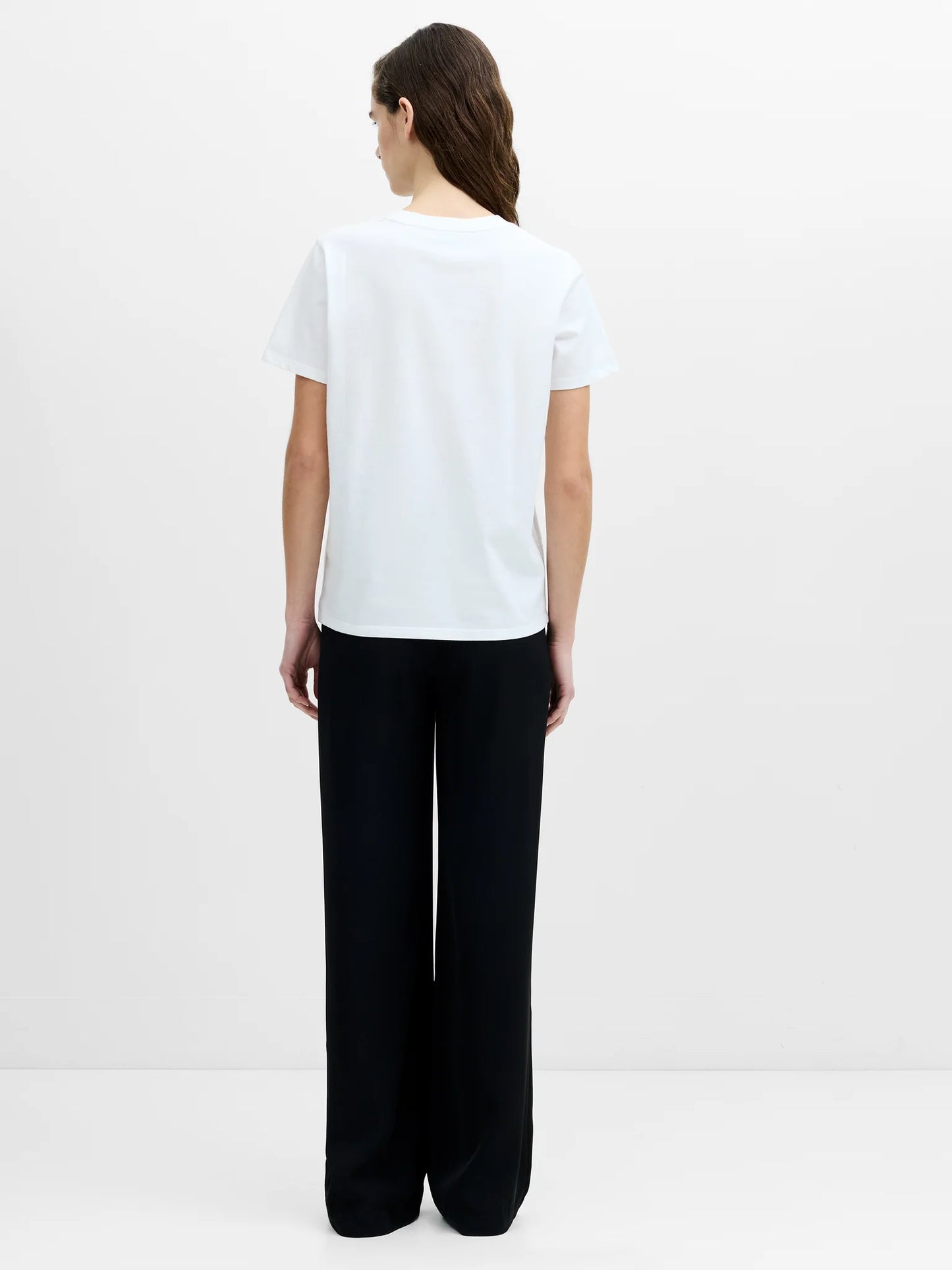 French Connection Mesh Bow White Cotton T-Shirt