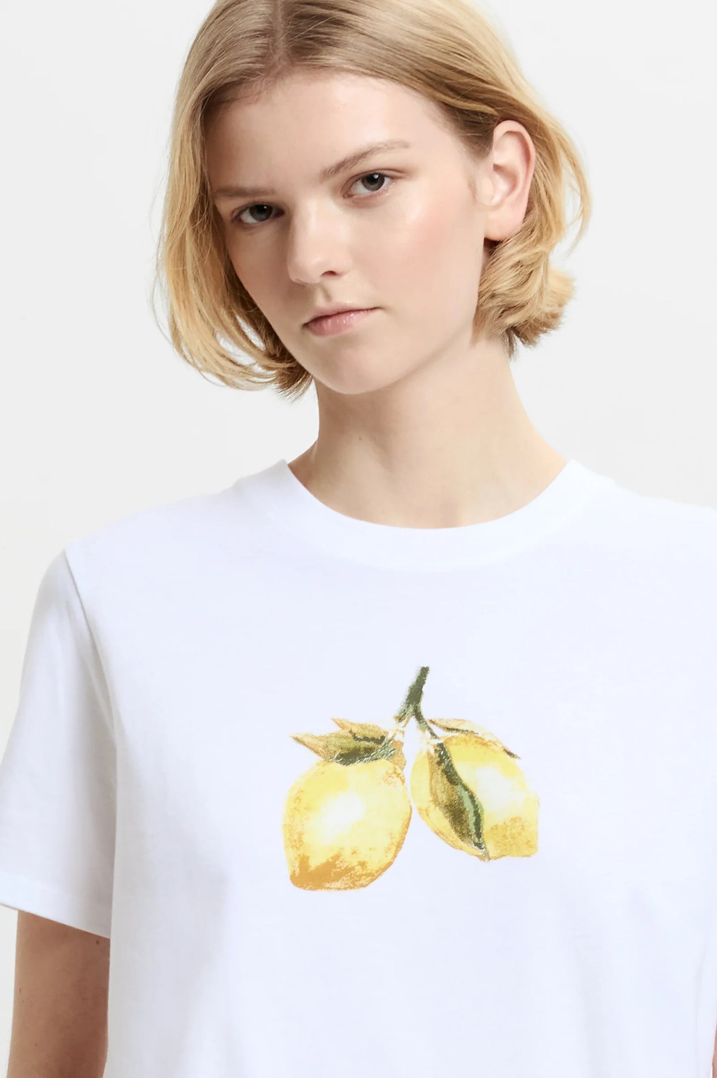 French Connection Lemons White Cotton Graphic T-Shirt