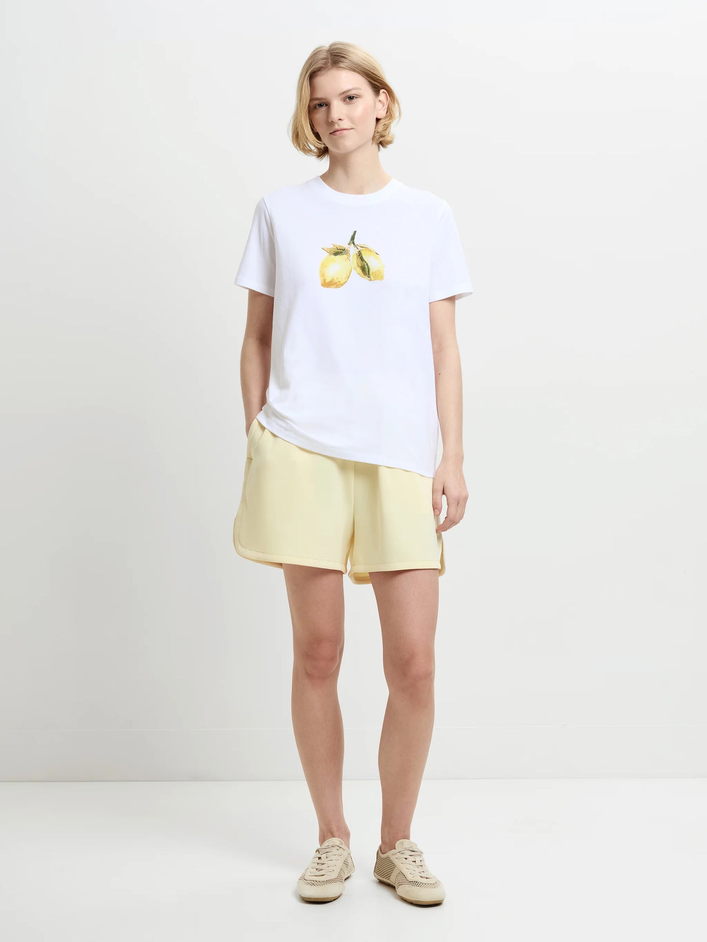 French Connection Lemons White Cotton Graphic T-Shirt