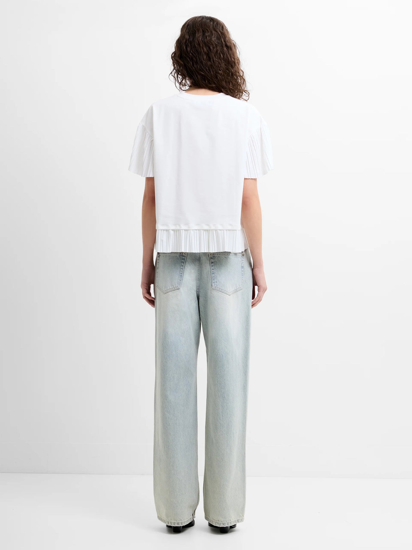 French Connection Rallie Plisse Trim T-Shirt