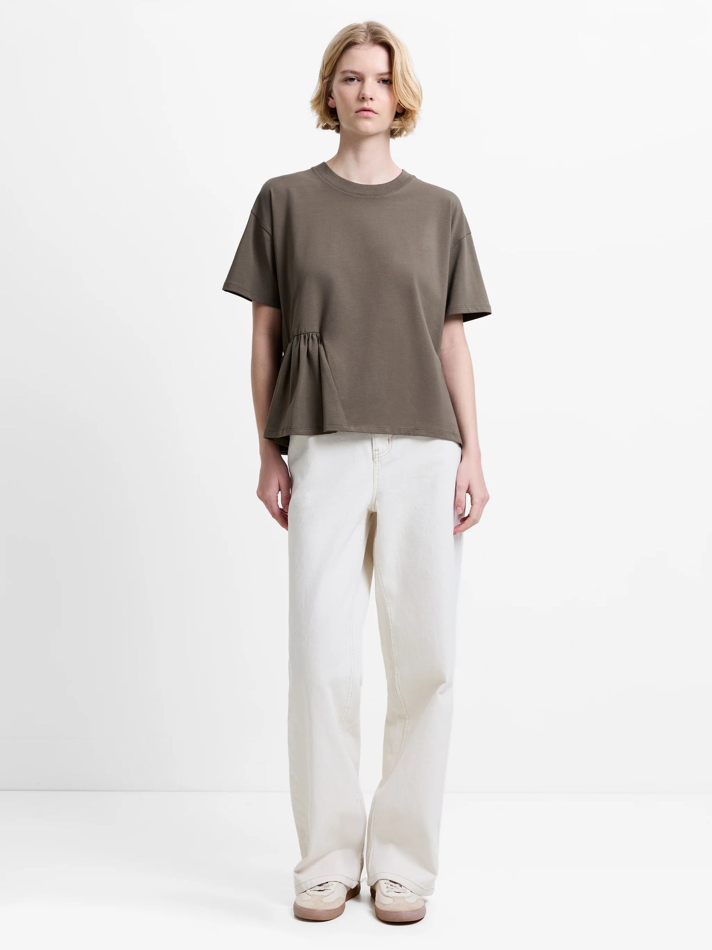 French Connection Rallie Asymmetric Peplum T-Shirt