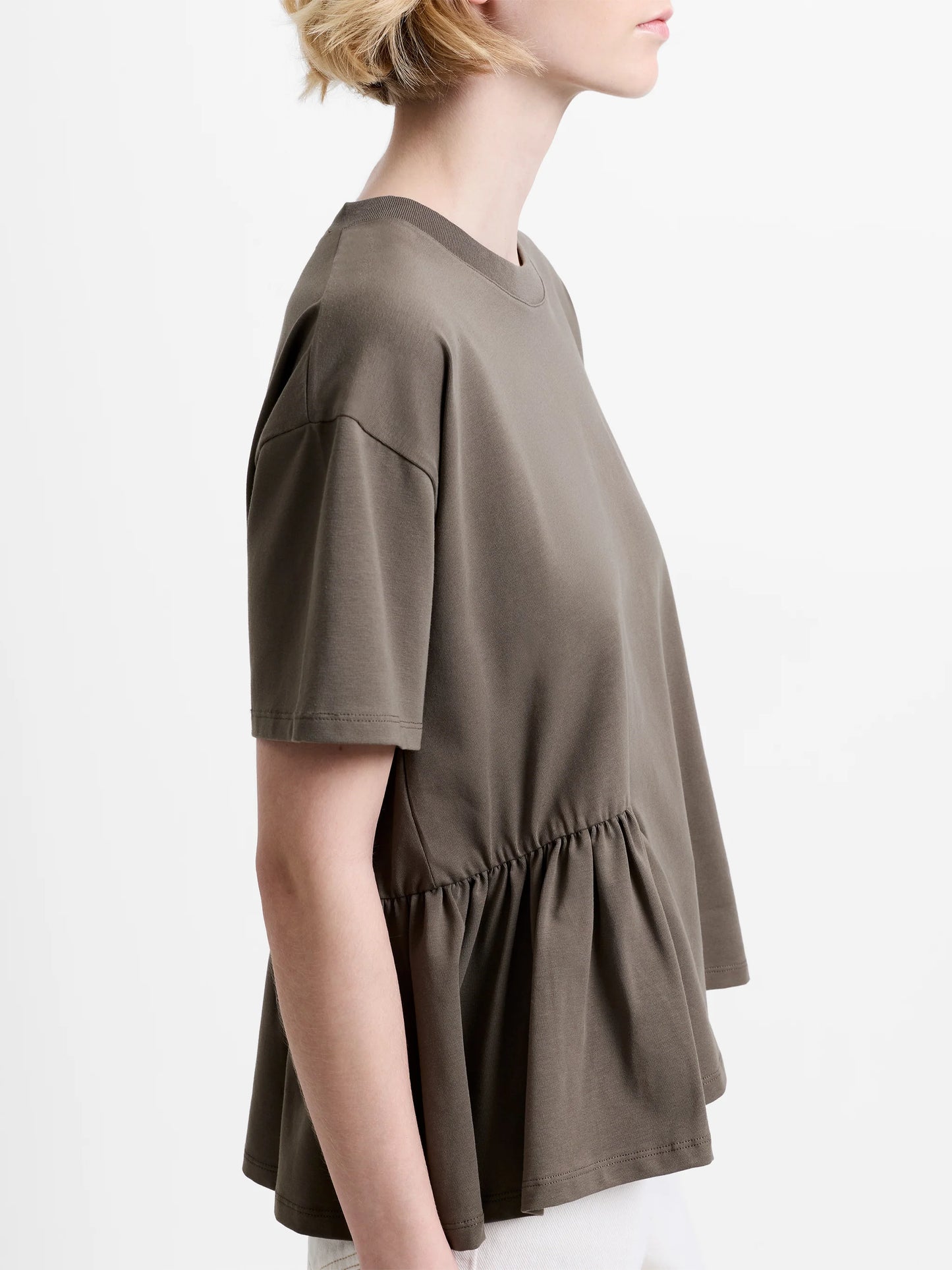 French Connection Rallie Asymmetric Peplum T-Shirt