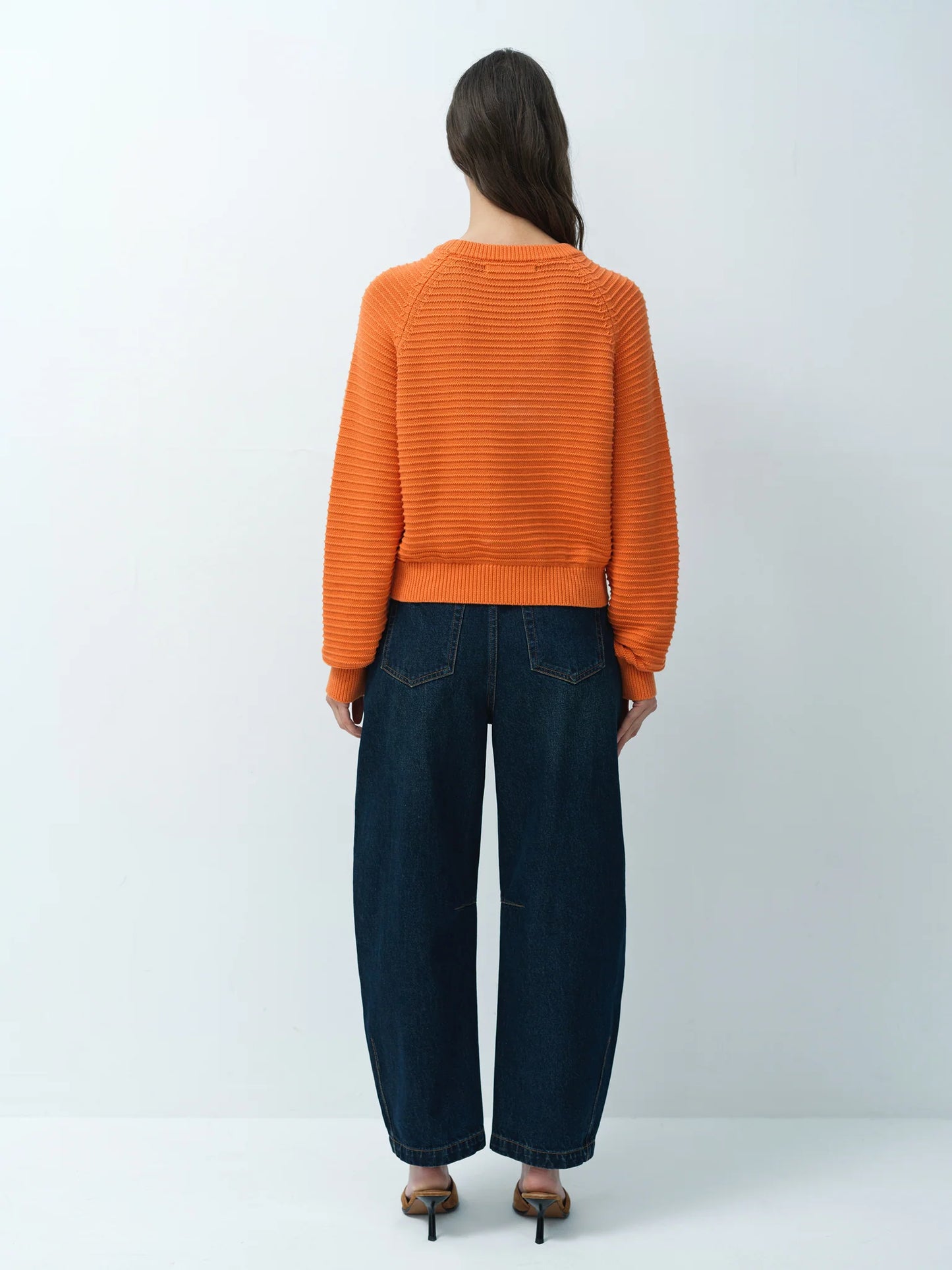 French Connection Lily Mozart Orange Purl Knit Jumper