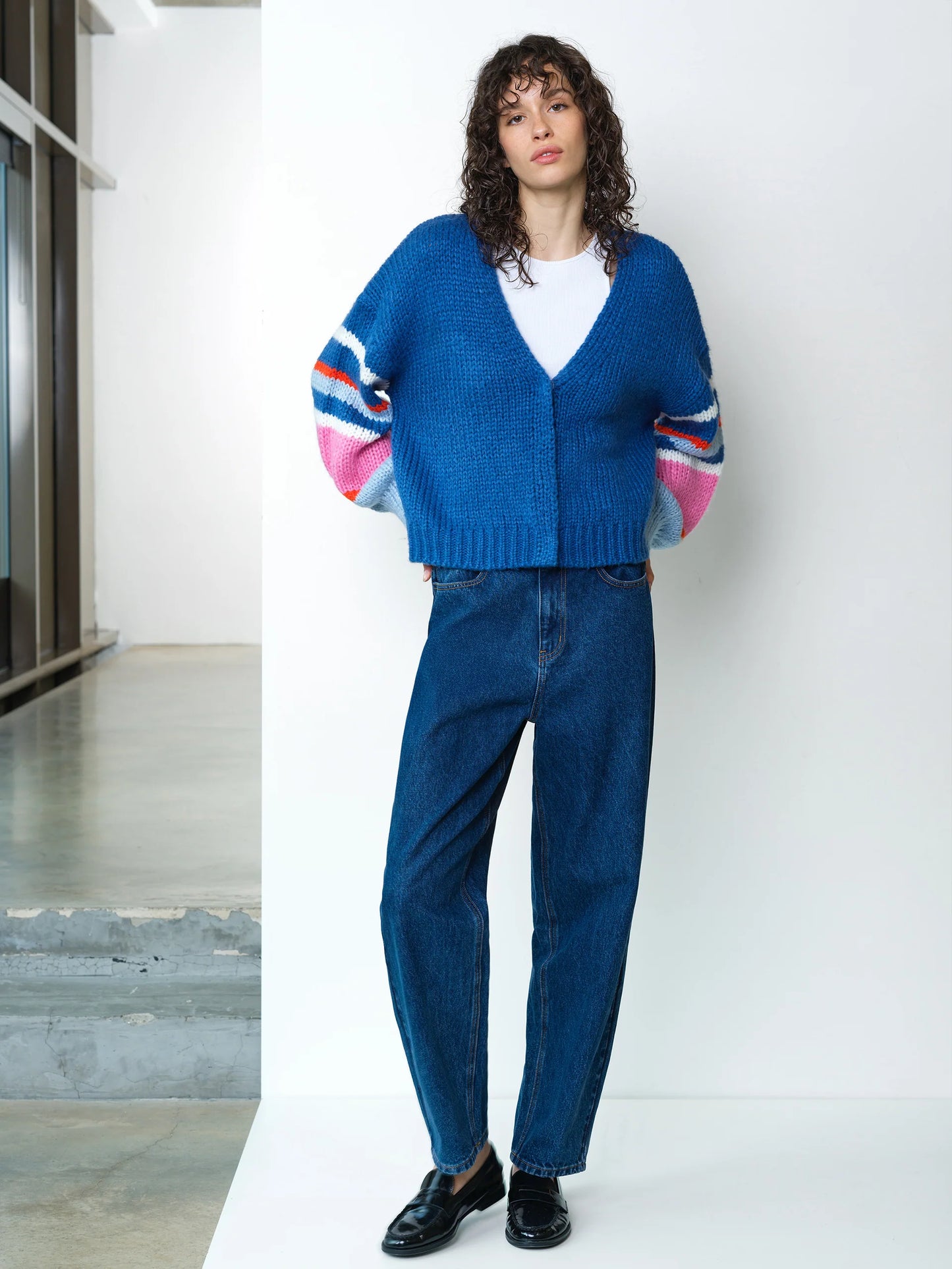 French Connection Monroe Colour Striped Sleeve Cardigan