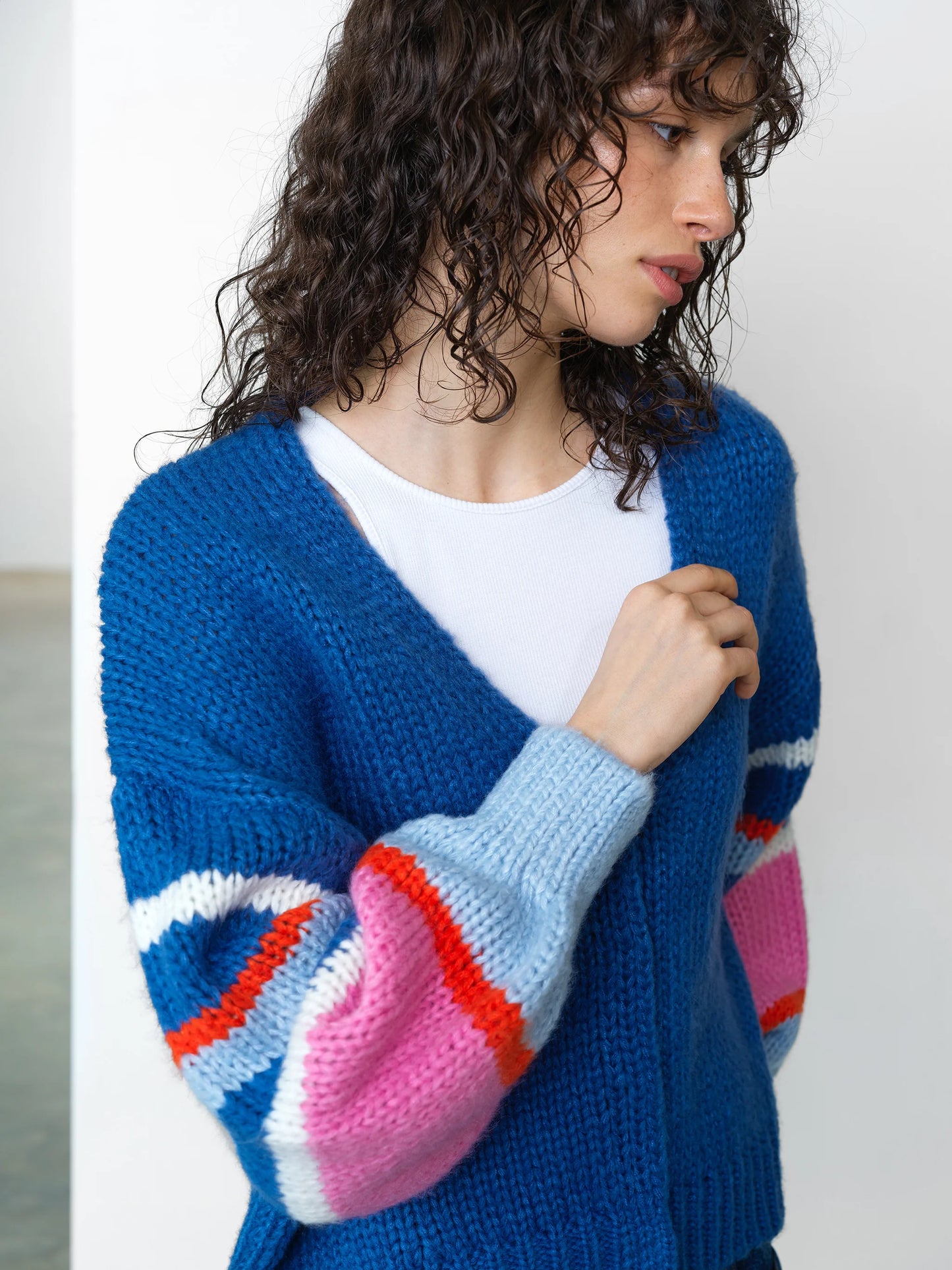 French Connection Monroe Colour Striped Sleeve Cardigan