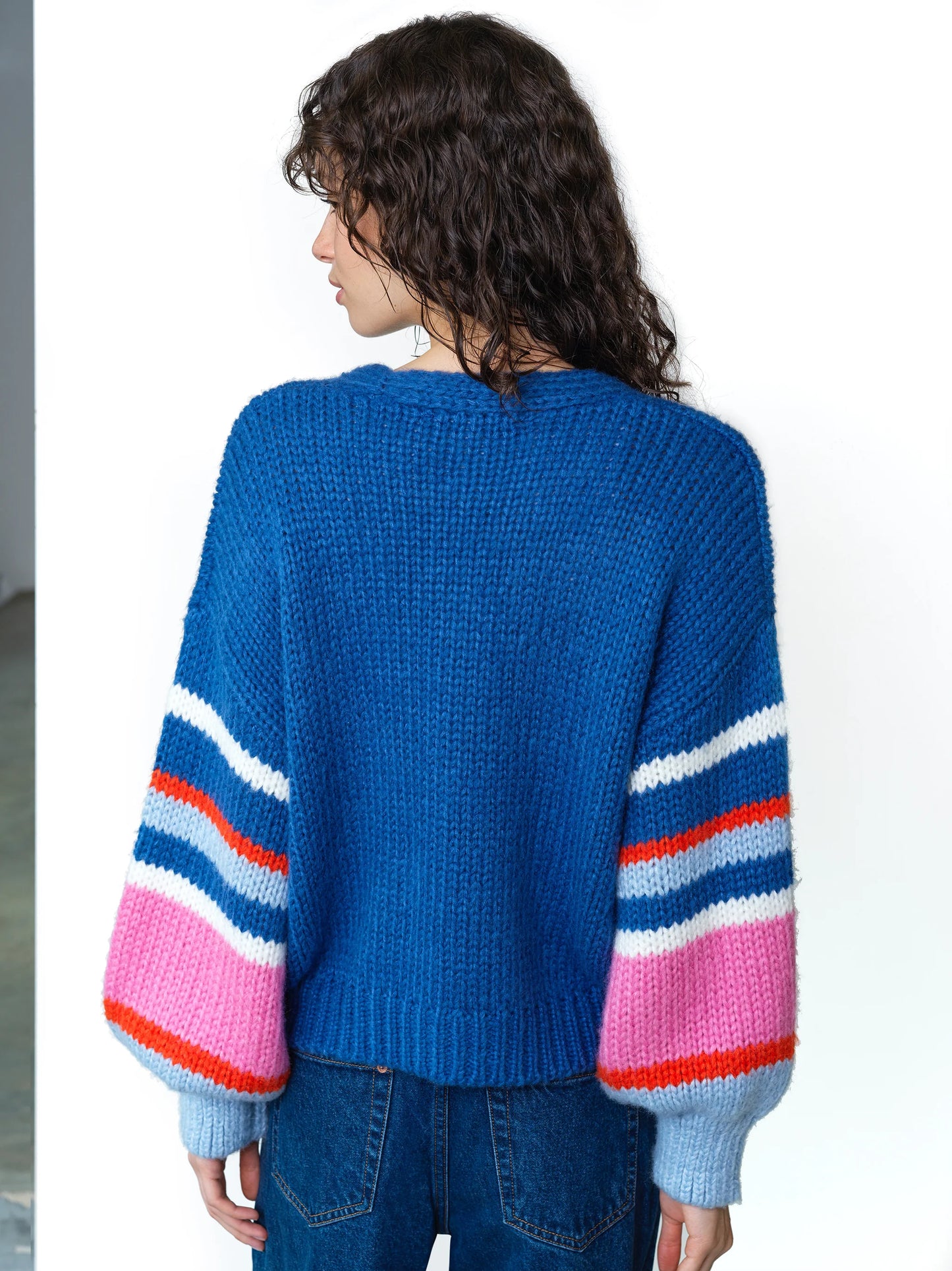 French Connection Monroe Colour Striped Sleeve Cardigan