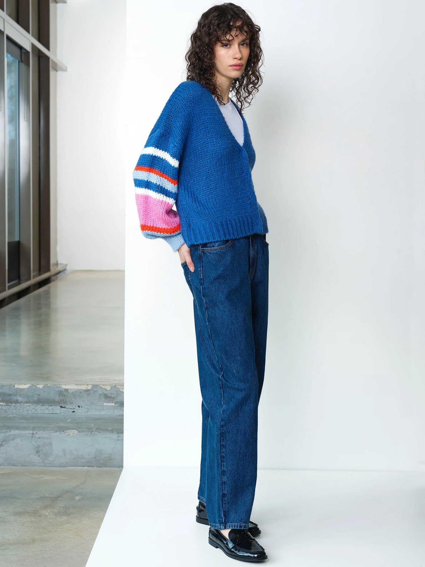 French Connection Monroe Colour Striped Sleeve Cardigan