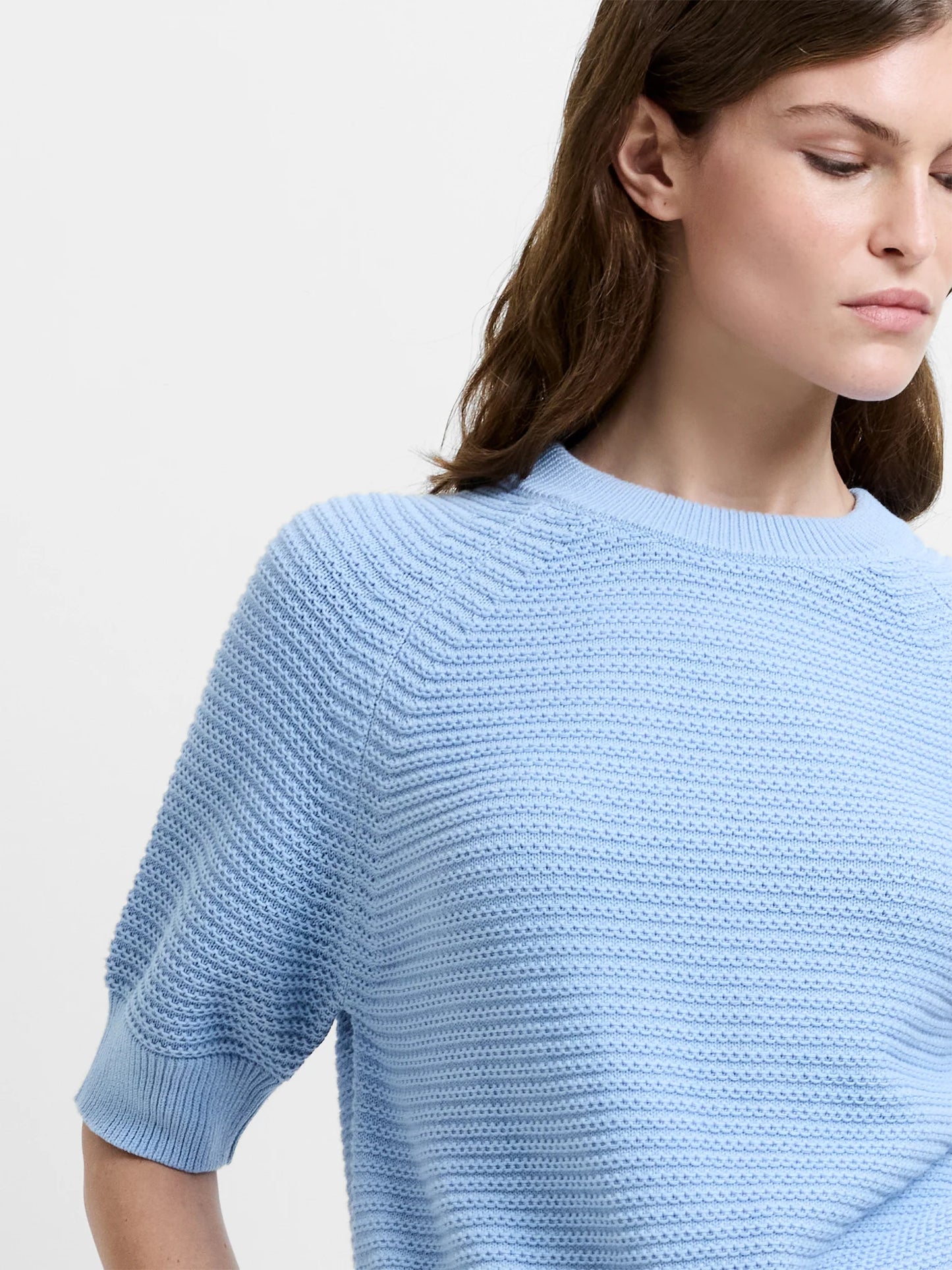 French Connection Lily Mozart Purl Knit Short Sleeve Jumper