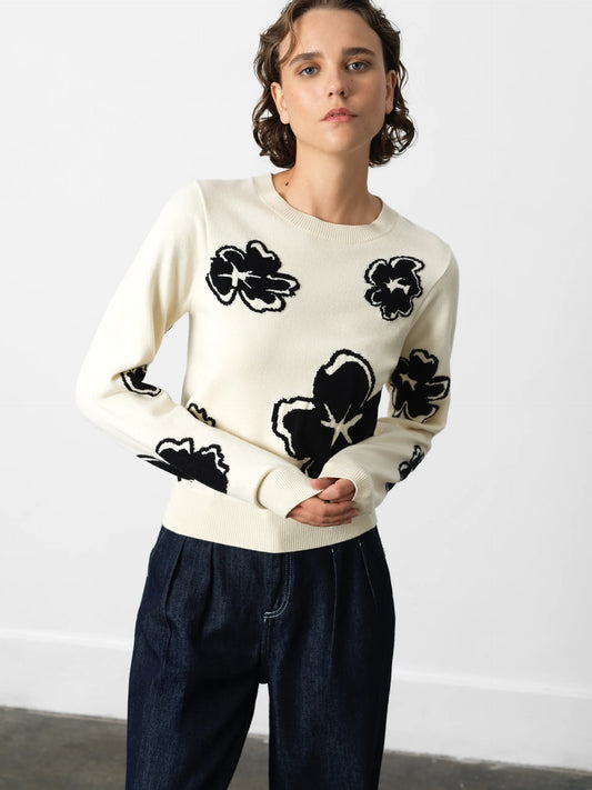 French Connection Paislee Floral Jacquard Jumper