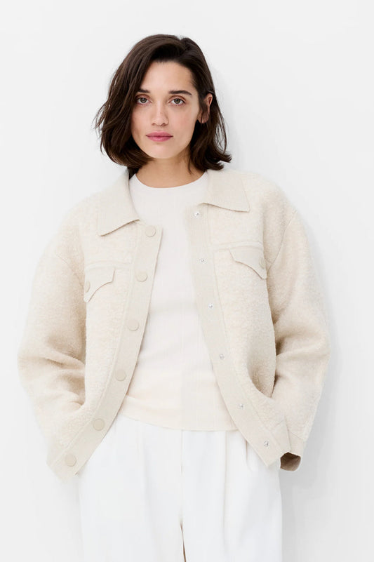 French Connection Ramira Long Sleeve Boucle Knit Jacket
