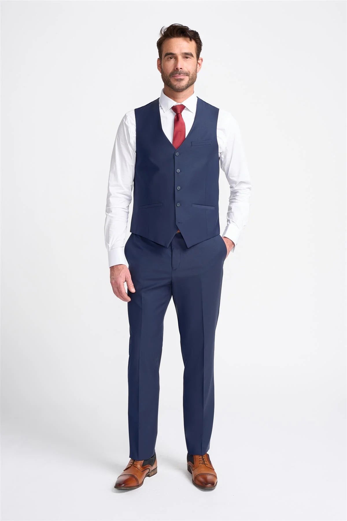 Cavani Bond Wool Rich Navy Waistcoat