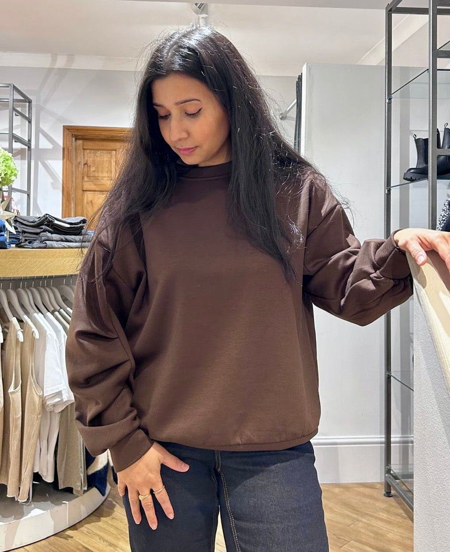 London Edits Pleated Detail Sweatshirt